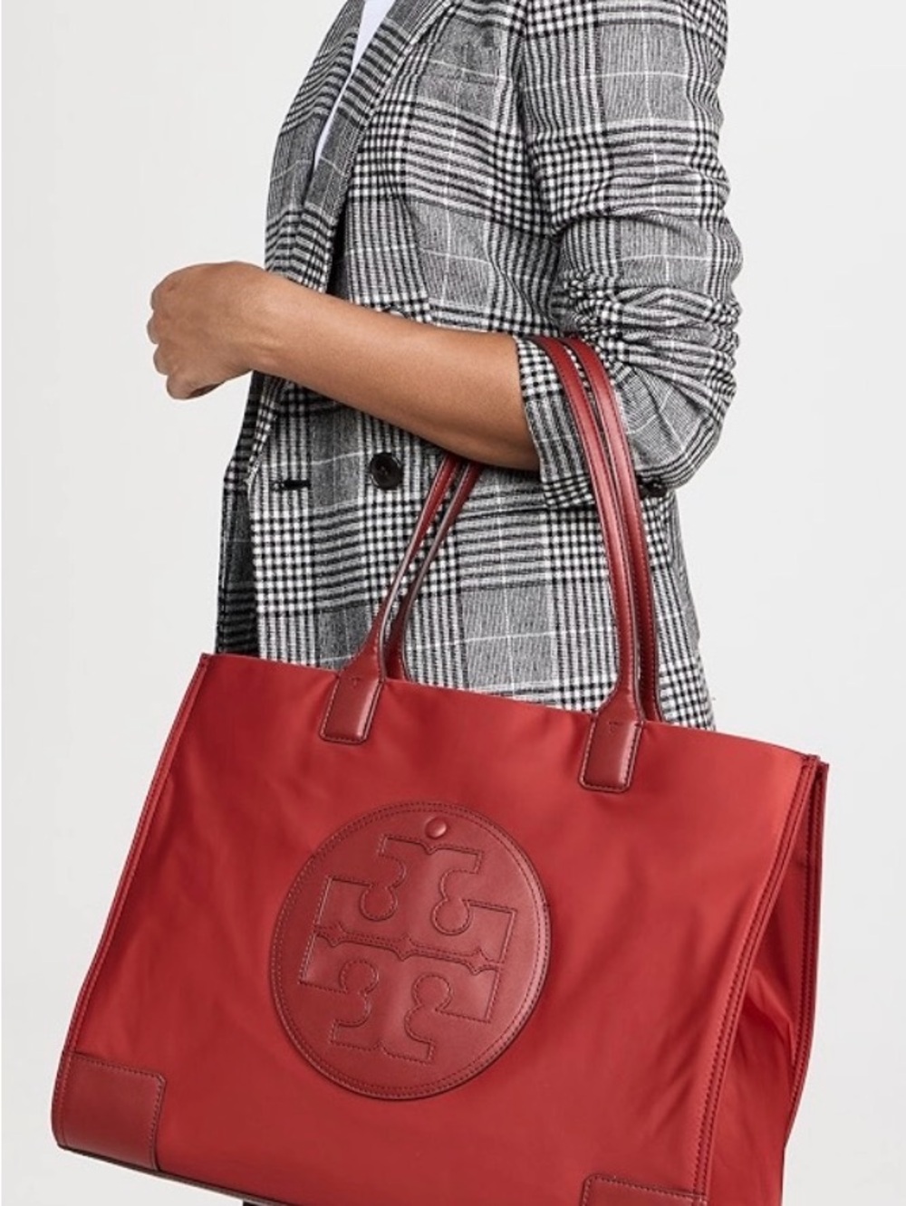 Tory Burch Bright Red Logo Ella Tote
